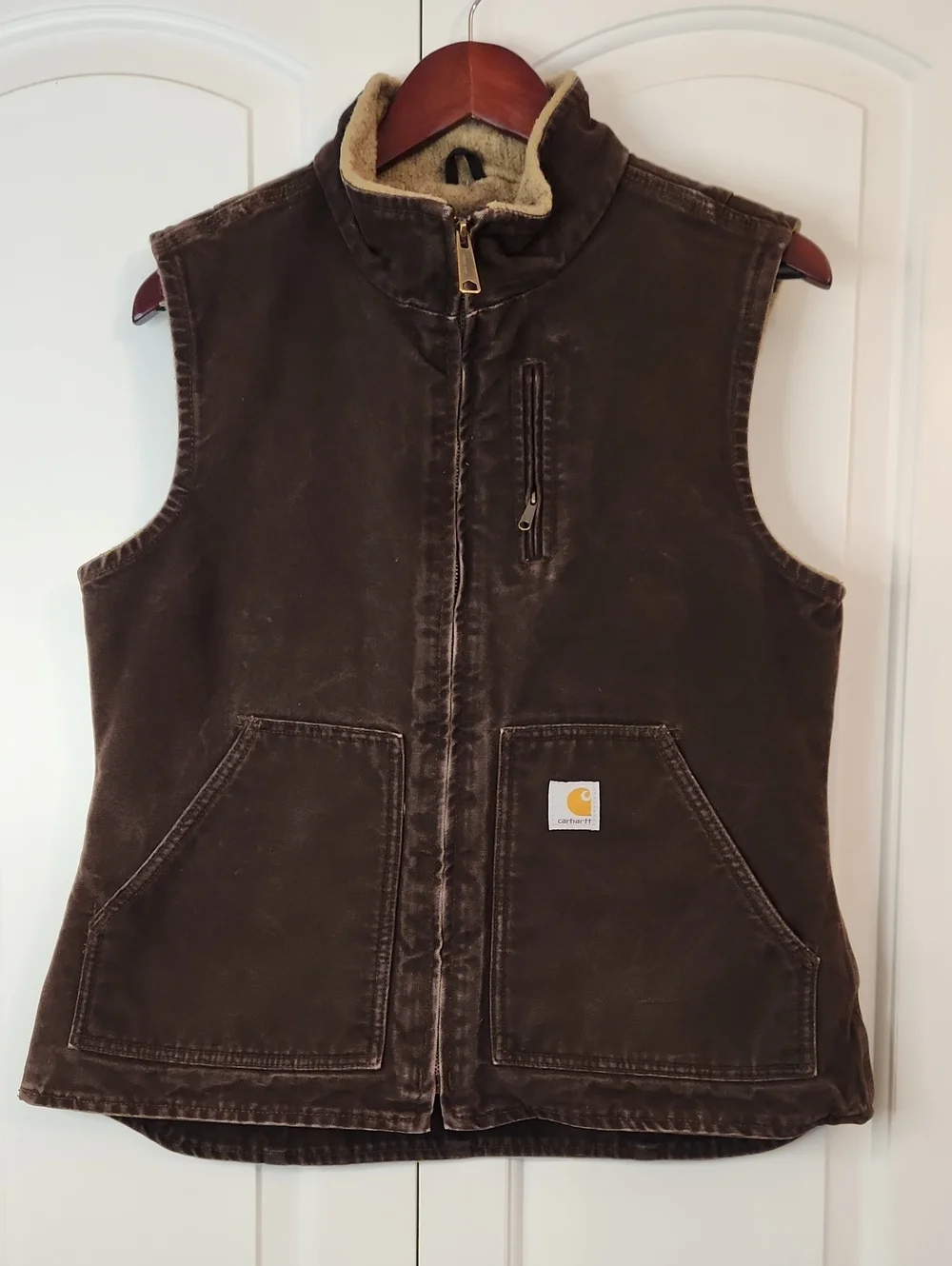 Carhartt WOMENS Vintage WV001 Chocolate Brown work wear vest Size M